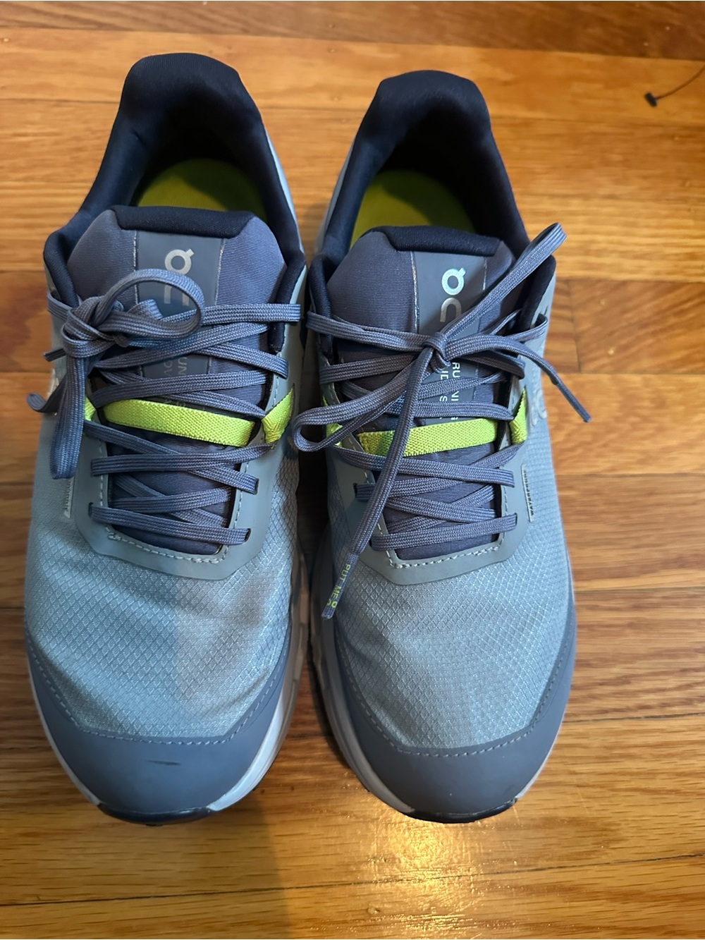 On Women’s Running Shoes in Gray with Lime Accents